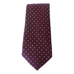 MICHAEL KORS Burgundy Red Winsome Neat Geometric Silk Blend Classic Tie